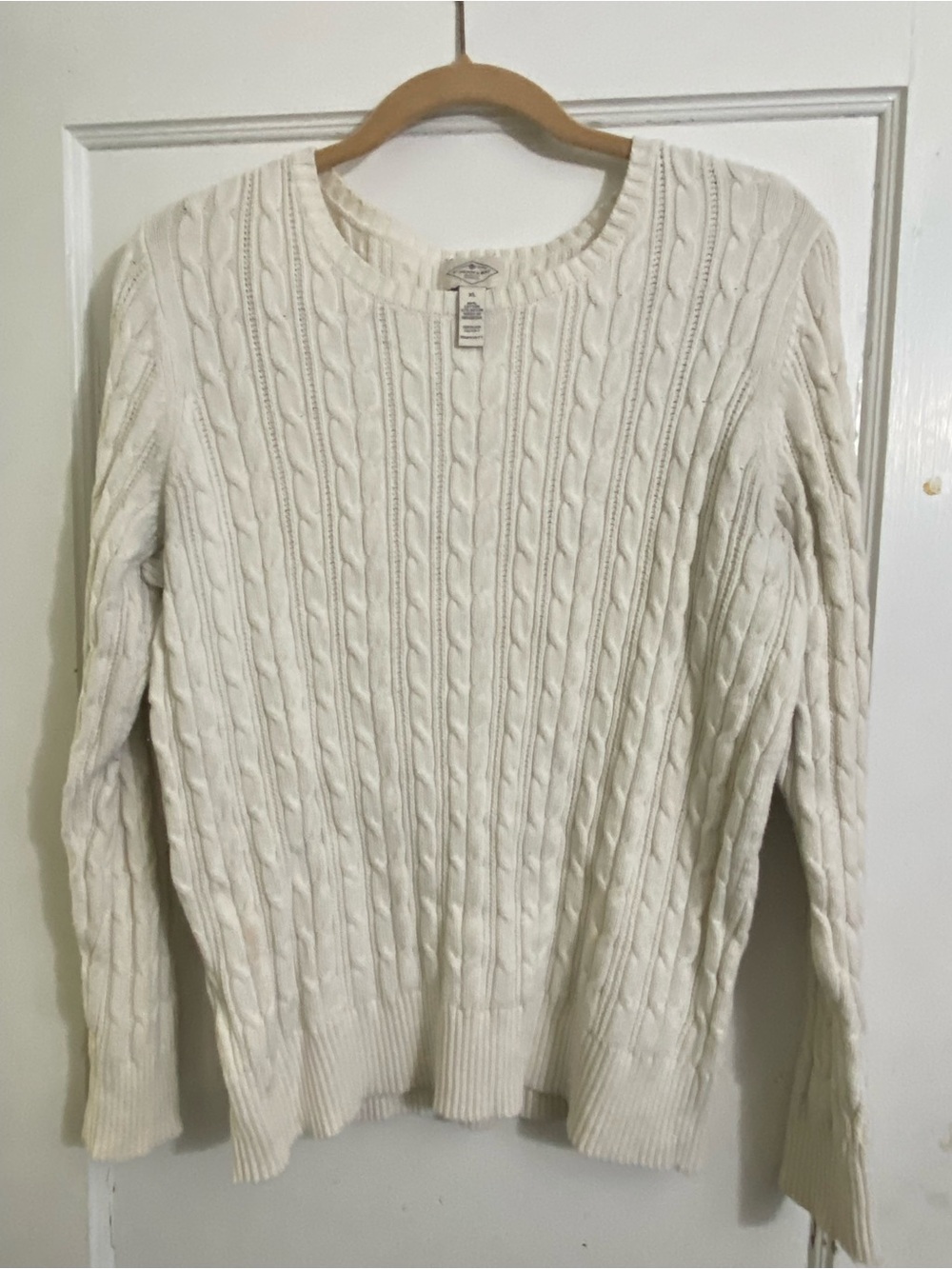 St. John's Bay Cream Cable Crewneck Sweater